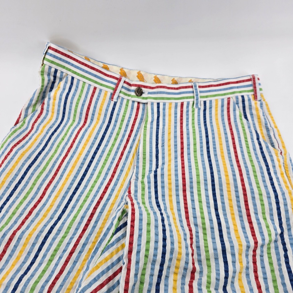 Loudmouth Golf Shorts Mens Seersucker Striped Multicolor Size 36